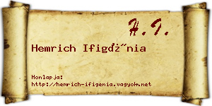 Hemrich Ifigénia névjegykártya